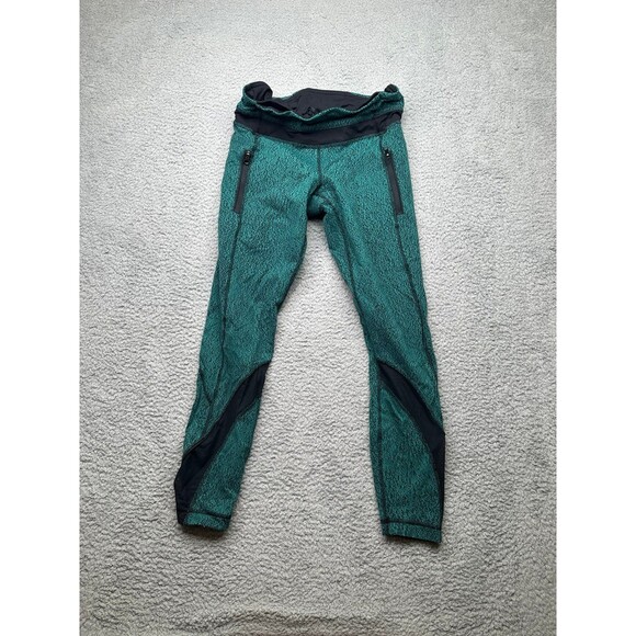 Lululemon Inspire Tight Il Power Luxtreme Spray Jacquard Hunter Green Sz 6 - Picture 1 of 12